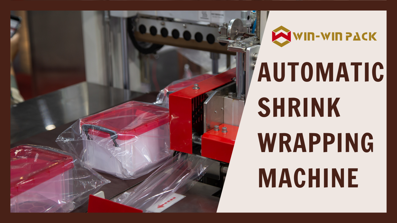 Diagram of shrink wrapping machine parts and operation preparation.