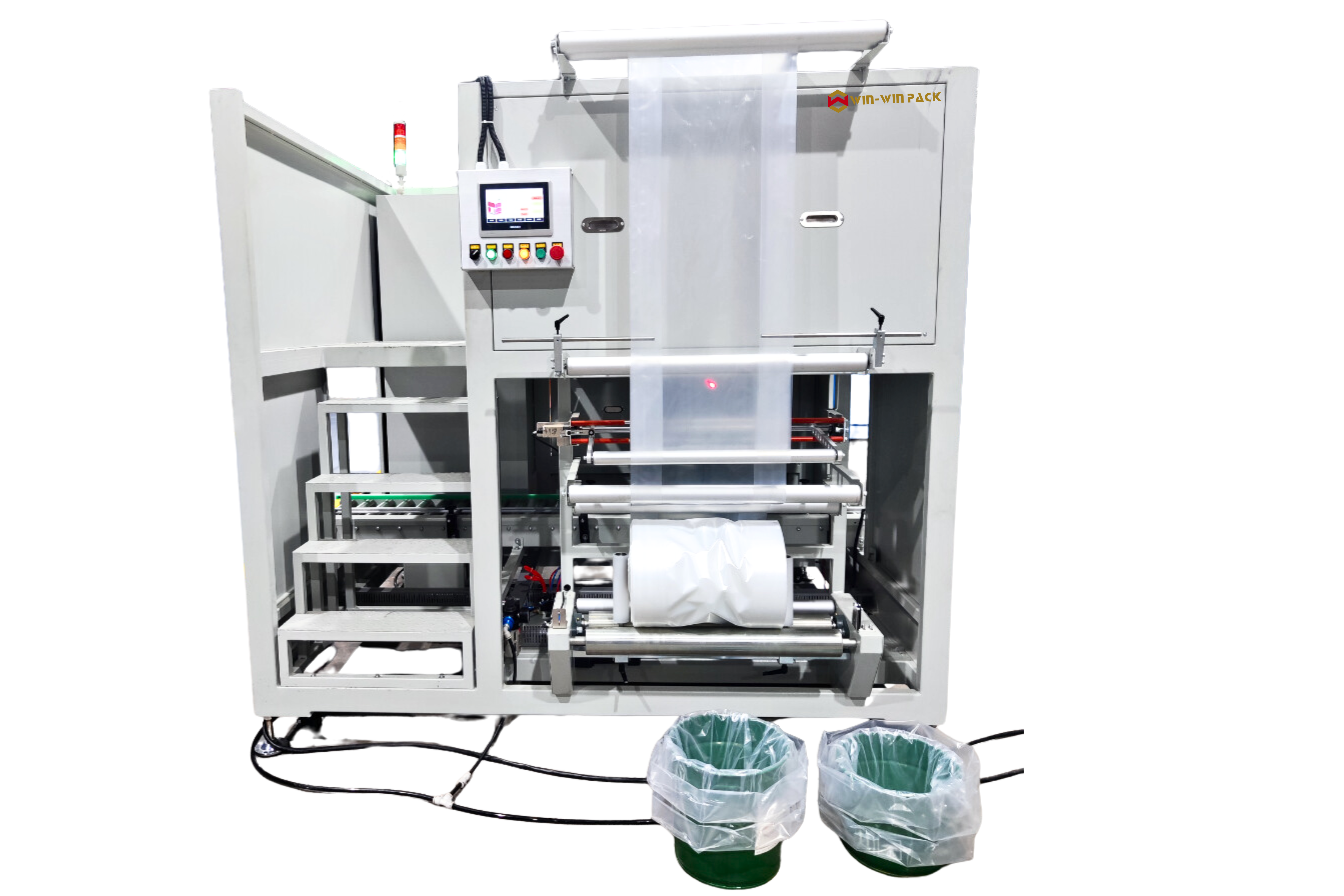 Tungsten powder barrel bag inserter