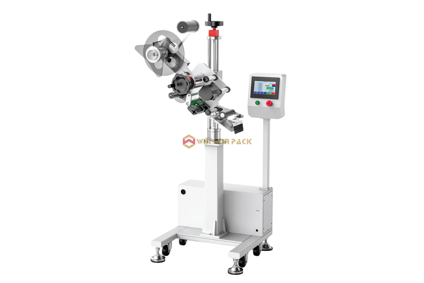 Floor-type conveyor flat labeling machine